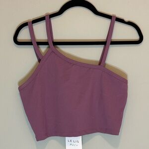 Lelis asymmetrical yoga crop top, lightweight, Large new with tags